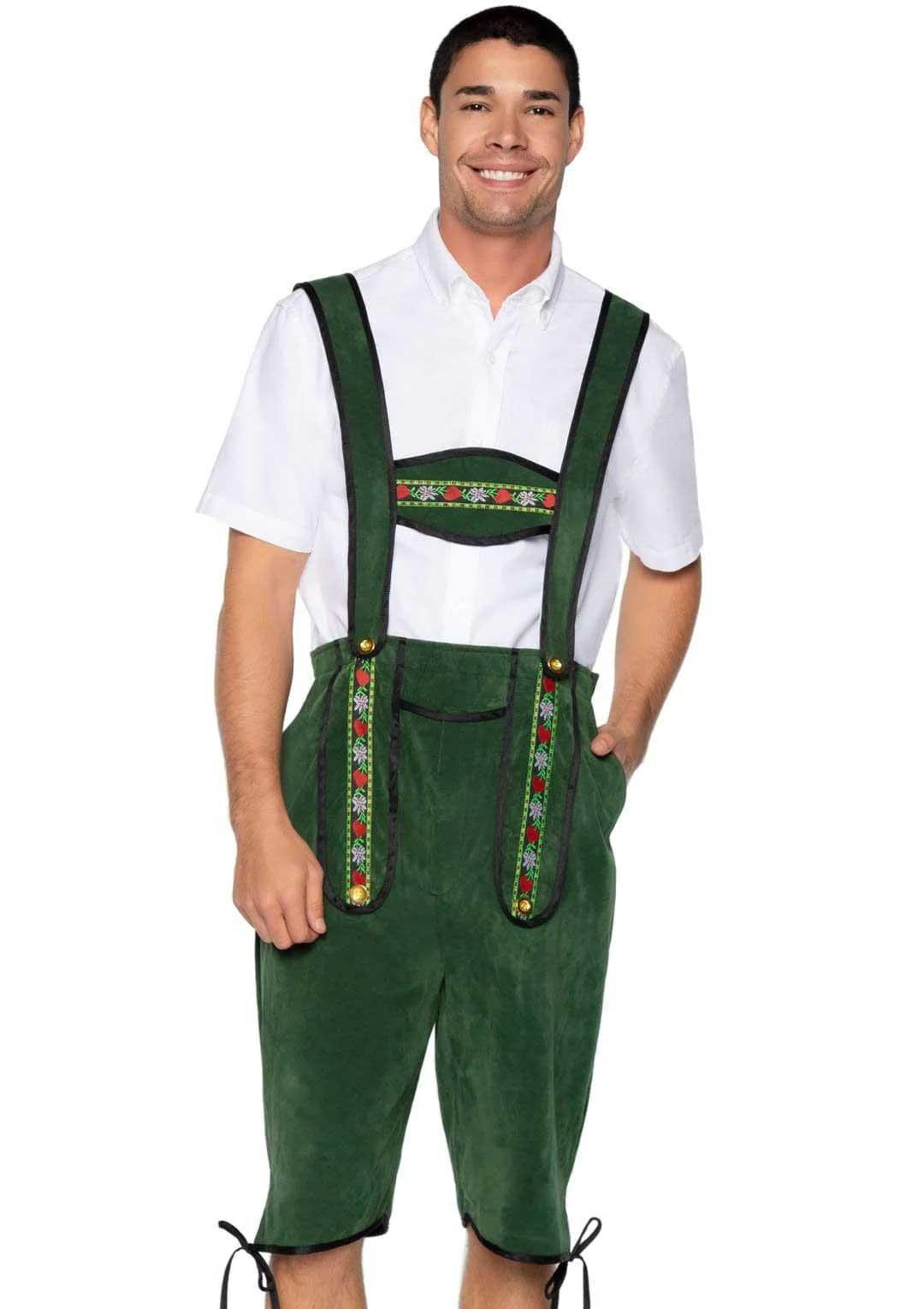 5DUD8kfTZOE96EbgSdkg1hxyphyRpdKF Men's Beerfest Lederhosen Oktoberfest Costume - X-Large - Green - Image 1