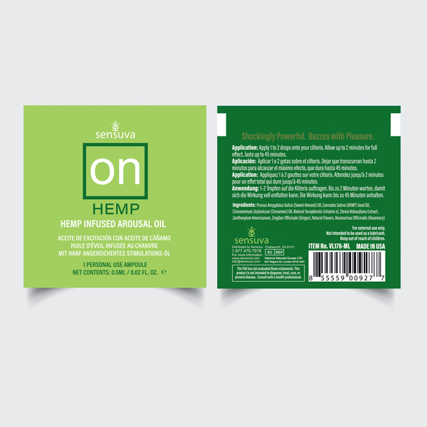 5DV7T0Jo On Hemp Arousal Oil Single Use Ampoule 0.05ml Packet - Image 1