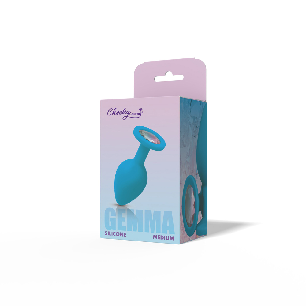5HDIBOHZ Gemma Clear Iridescent Gem Teal Silicone Plug - M - Image 1