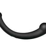 10x Vibra-Crescent Silicone Dual Ended Dildo - Black