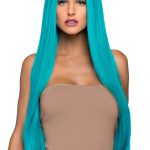 33 Inch Long Straight Center Part Wig - Turquoise