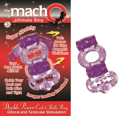 5b78d49e1d6ea13f9b39c9acef0d1f23 The Macho Collection Double Power Cock and Balls Rising - Purple - Image 1