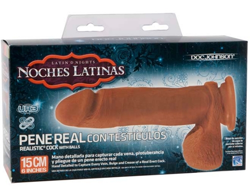 5e3795286ac9b479a7cac74c57f62408 Noches Latinas Ultraskyn Pene Real Con Testiculos - 6 Inch - Image 1