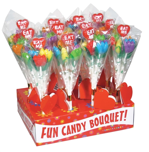 5ef58149d358ccdc9357b1ba5b7cb89c Eat Me! Tulip Candy Bouquet - 12 Piece Display - Image 1