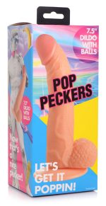 Pop Pecker 7.5 Inch Dildo With Balls - Light - Image 6