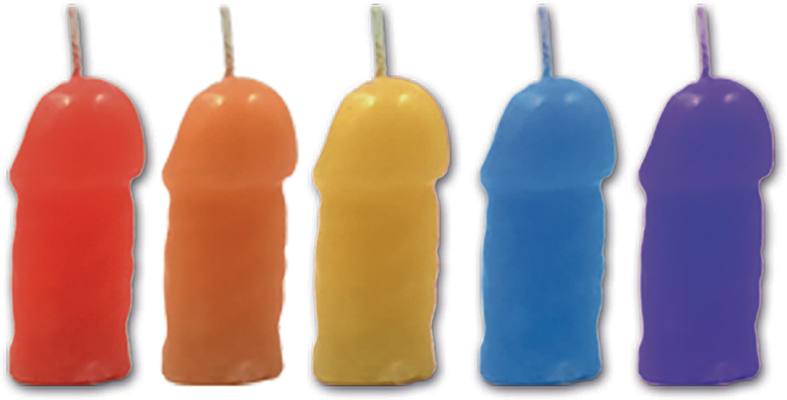 5lj9kLcR3vpcuQ5EsQZpHX4FymVw9dLj Rainbow Pecker Party Candles - 5 Pack - Image 1