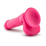Neo - 6 Inch Dual Density Cock with Balls - Neon Pink - Image 3