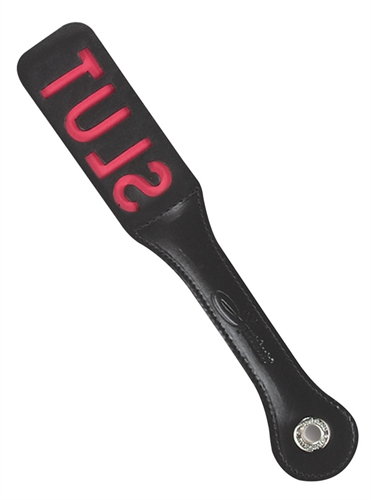62410fac6e1657e1c0fe8a1b7dae4e85 12 Inch Leather Impression Paddle - Slut - Image 1