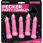 Bachelorette Pecker Party Pink Candles 5pk
