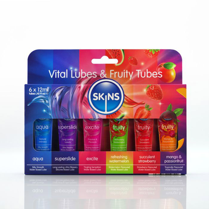 65aau5ve Skins 12ml Sampler Tubes - Vital and Fruity 6pk - Image 1