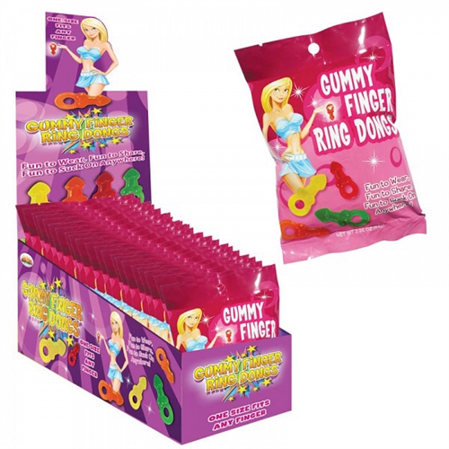 692ab006f28446a7f1bbacacf2ae659d Gummy Finger Ring Dongs 12 Count Display - Image 1