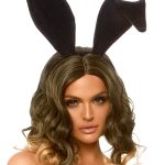Bendable Velvet Bunny Rabbit Ears - Black