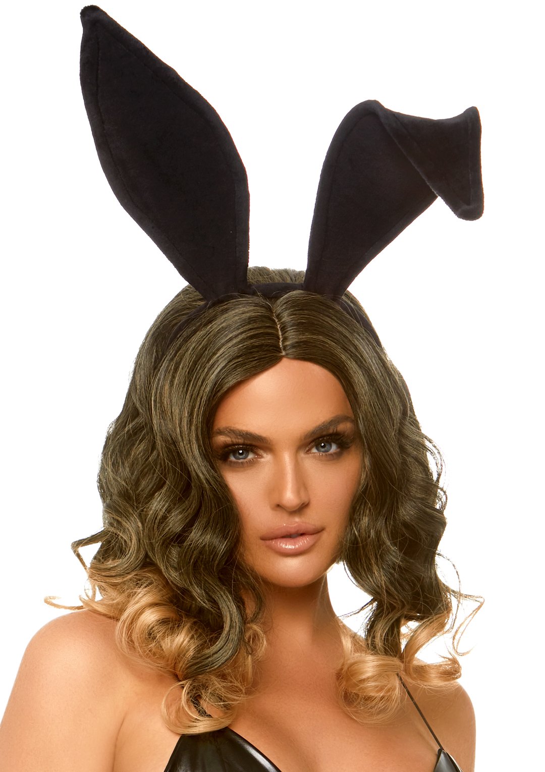 6KHBzTG0MhSfMJtqcxBAWIn5mppJvdLN Bendable Velvet Bunny Rabbit Ears - Black - Image 1