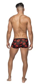 Kiss Me - Mini Short - Small - Sheer Lips Black - Image 2