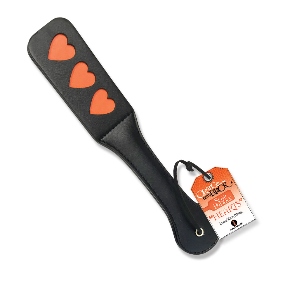 6LVbv8A9Kfni609UgzeJzk0nLDzAVs1f Orange Is the New Black Triple Heart Slap Paddle - Image 1