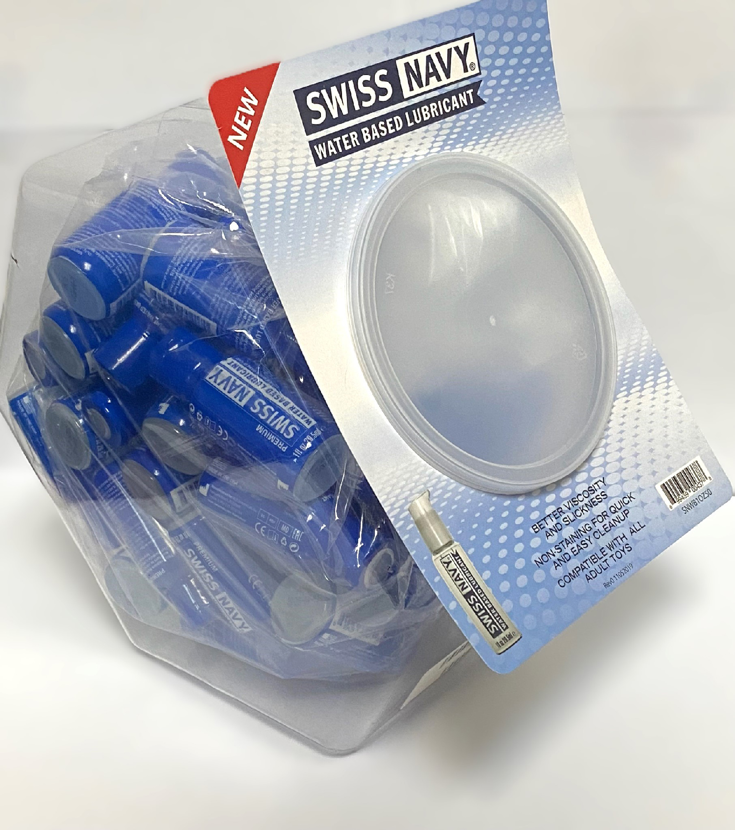 6PKCNk5n Swiss Navy Water-Based 1oz 50ct Fishbowl - Image 1
