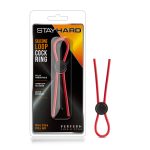 Stay Hard - Silicone Loop Cock Ring - Red - Image 2