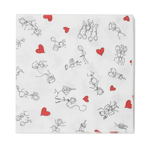 6aab1e883566304f97977dec9629b8ee Stick Figure Style Napkins 8 Pack - Image 1