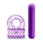 Play With Me - the Player - Vibrating Double Strap Ring - Purple - Image 2