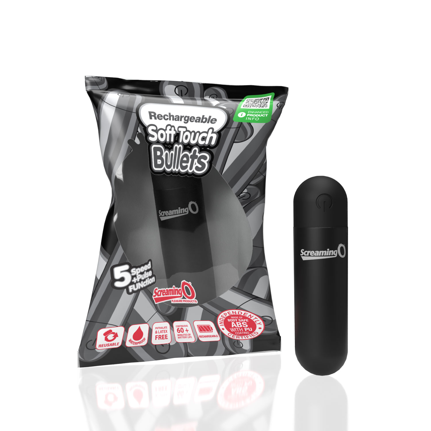 6igh5iSztXoMFchcBLcd3oNe0QeFYNsd Screaming O Soft Touch Rechargeable Bullet - Black - Image 1