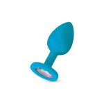 Gemma Clear Iridescent Gem Teal Silicone Plug - L - Image 6