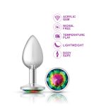 Rainbow Round Gem Silver Metal Plug - Sm - Image 2