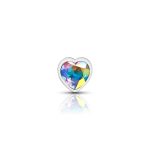 Clear Iridescent Heart Gem Silver Metal Plug - Sm - Image 3