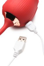 Bloomgasm Romping Rose Suction and Thrusting Vibrator - Red - Image 6
