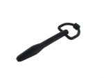 Silicone Cum Thru D Ring Penis Plug - Black