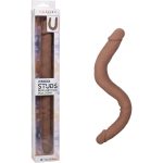 Silicone Studs Bend and Hold Dual Dong 16 Inch - Brown