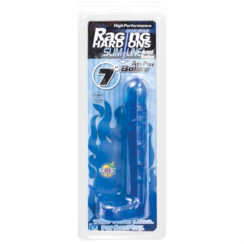 79e28197d4a21fd0cbd59b53d3c974b4 Raging Hard Ons Slimline Anal Series 7 Inch Ass Play Ballsy - Blue - Image 1
