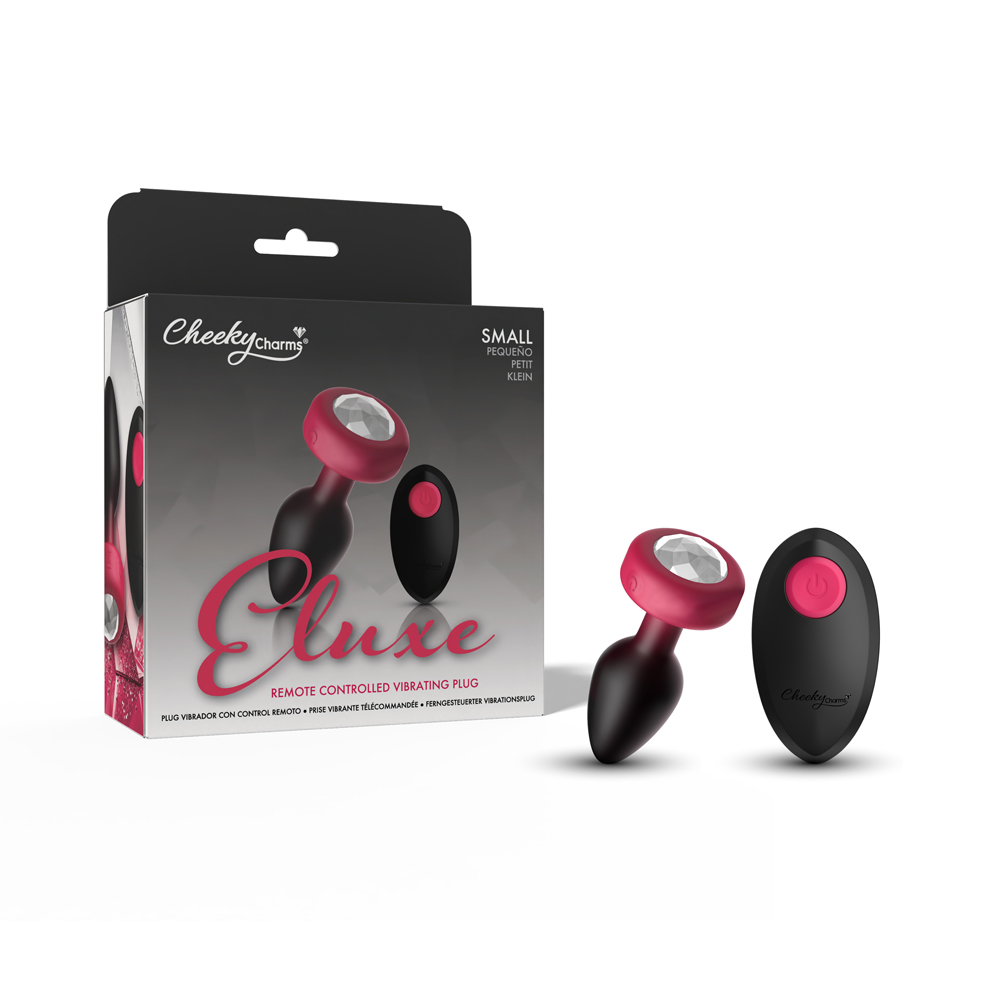 7G9fy5C6 Eluxe Vibrating Clr Gem Rbyombre Plug Sm With Remote - Image 1