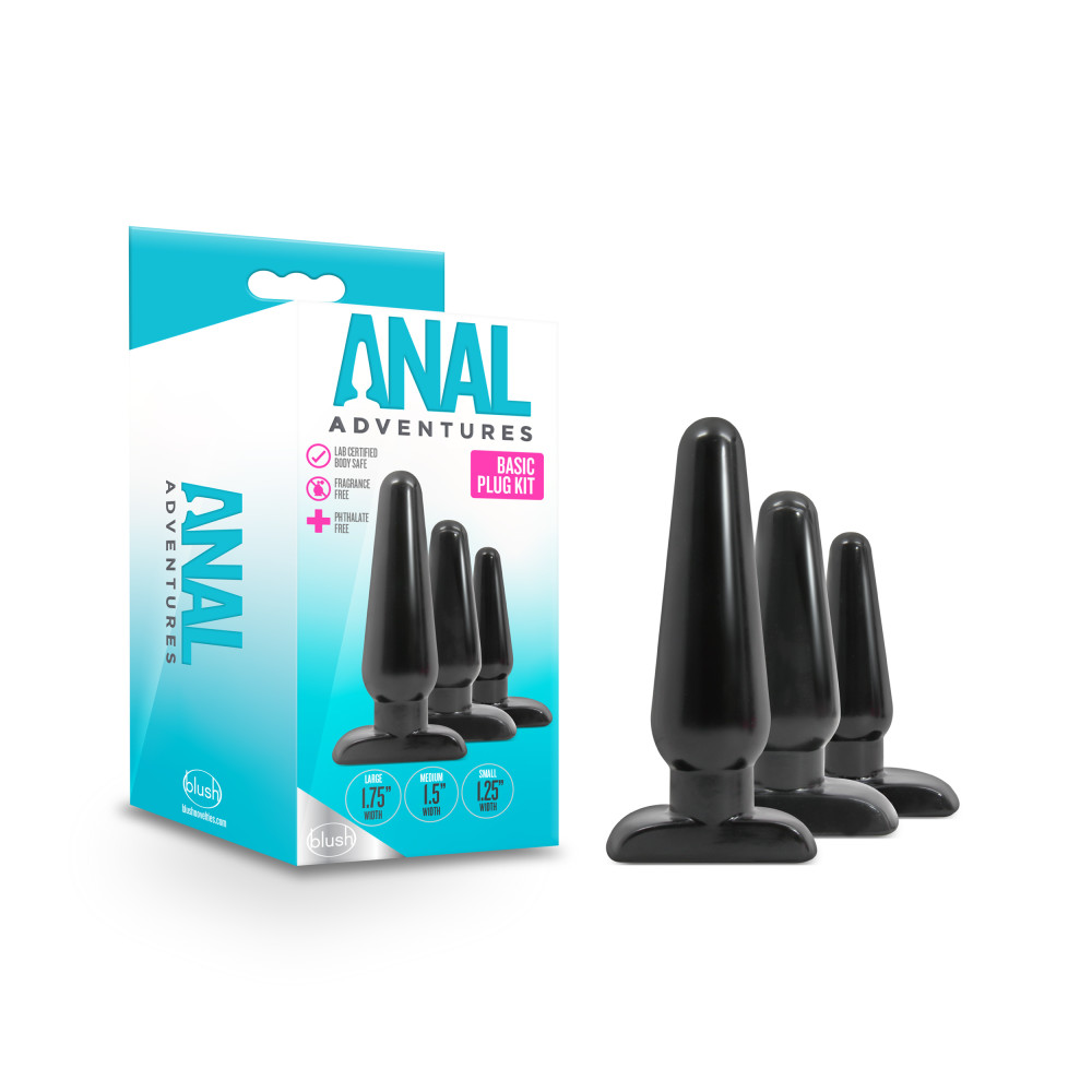 7JbHqcH36hKKuCZn38rL6cYGGK58uiP7 Anal Adventures - Basic Plug Kit - Black - Image 1
