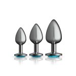 Teal Round Gem Anal Trainer Kit - Gunmetal - Image 4