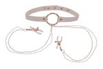 Peaches N Creame Collar With Nipple Clamps - Pink - Image 2