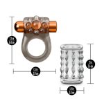 Stay Hard Vibrating Cock Ring Set With Sleeve Textured Sheath - Image 2