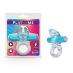Play With Me  Bull Vibrating C-Ring - Blue - Image 5