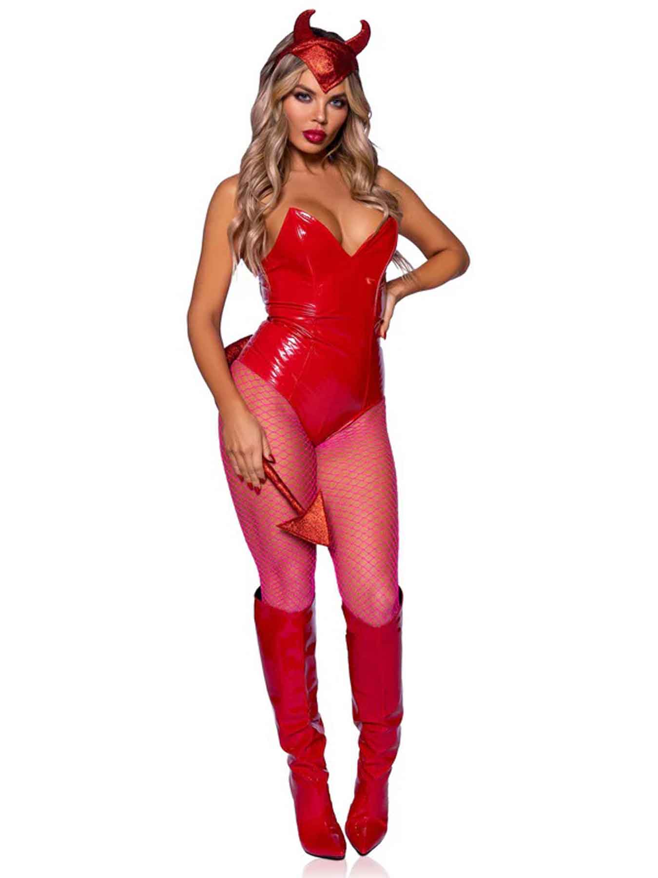 7rPKU6ytOEwneXSJCIWJ2JHA0UsdttAN Devil Horns Headband and Tail Set - Red - Image 1
