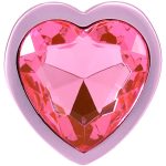 Booty Bling Metal Heart Plug - Medium - Pink - Image 4