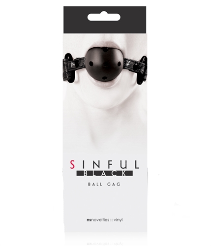 8239276d0fd4bfb29f3a3d9dd1a0638f Sinful Ball Gag - Black - Image 1