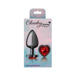Deep Red Heart Gem Gunmetal Metal Plug - Lg - Image 5