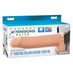 Fantasy X-Tensions Elite 8" Vibrating Hollow Silicone Strap-on - Light