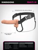 Fantasy X-Tensions Elite 7" Vibrating Hollow Silicone Strap-on - Light - Image 4