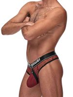 Cock Pit Net Cock Ring Thong - S/ M - Burgundy - Image 3