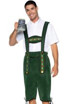 Men's Beerfest Lederhosen Oktoberfest Costume - X-Large - Green - Image 2