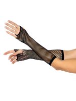 Triangle Net Fingerless Gloves - Black - Image 5