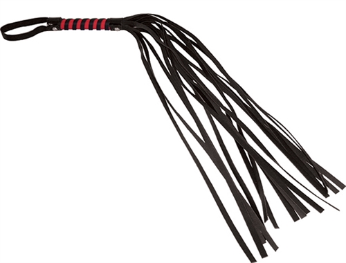 93a3555f233b008e26e0475802dc16d2 Sex and Mischief Stripe Flogger - Red and Black - Image 1