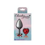 Deep Red Heart Gem Gunmetal Metal Plug - Md - Image 5