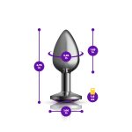 Purple Round Gem Gunmetal Metal Plug - Sm - Image 9