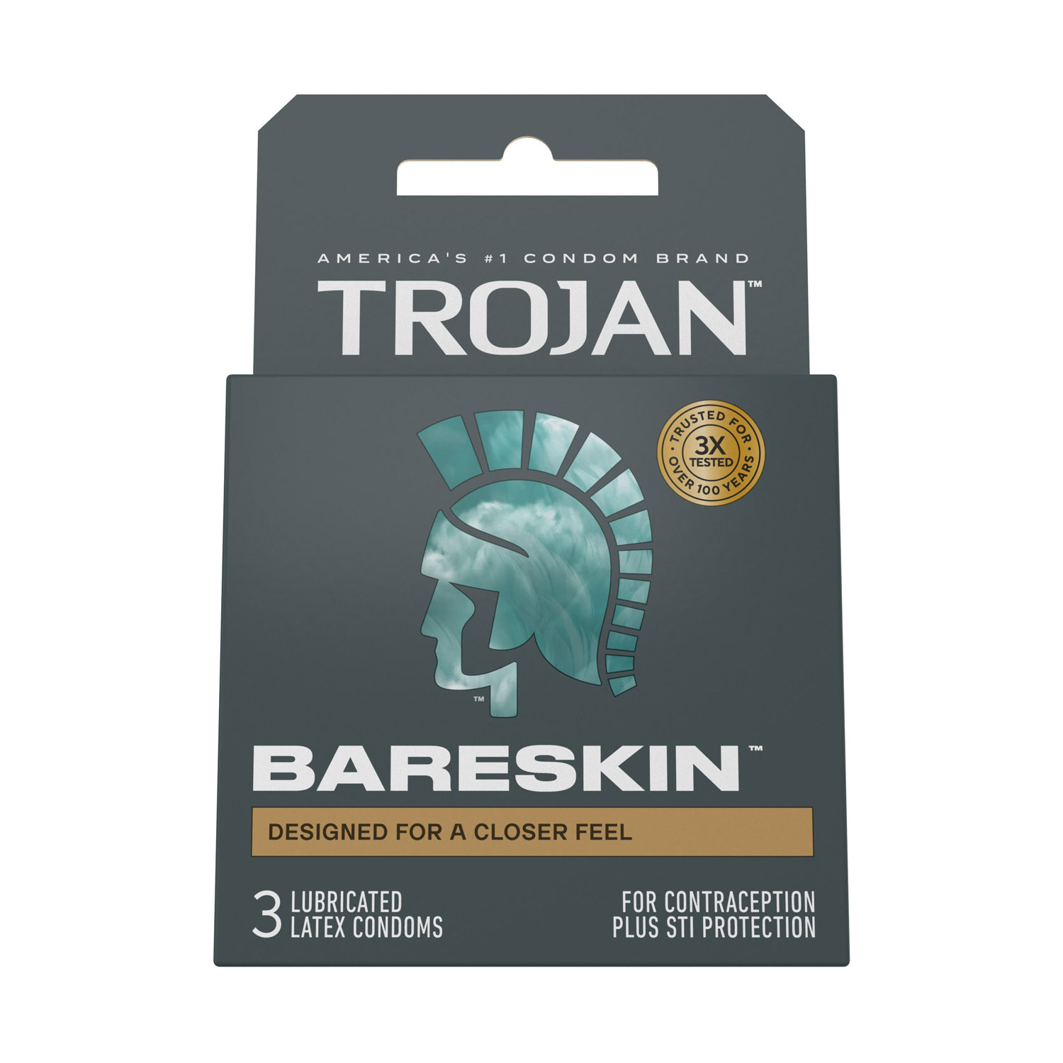 9KEbZwRv Trojan Sensitivity Bareskin Lubricated Condoms - 3 Pack - Image 1